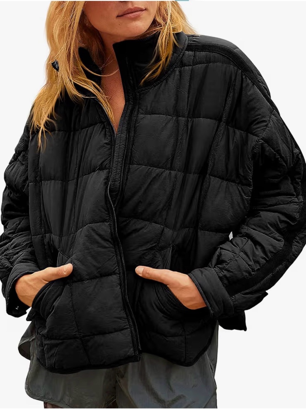 Womens Quilted Puffer Jackets Lightweight Zip up Short Winter Coat with